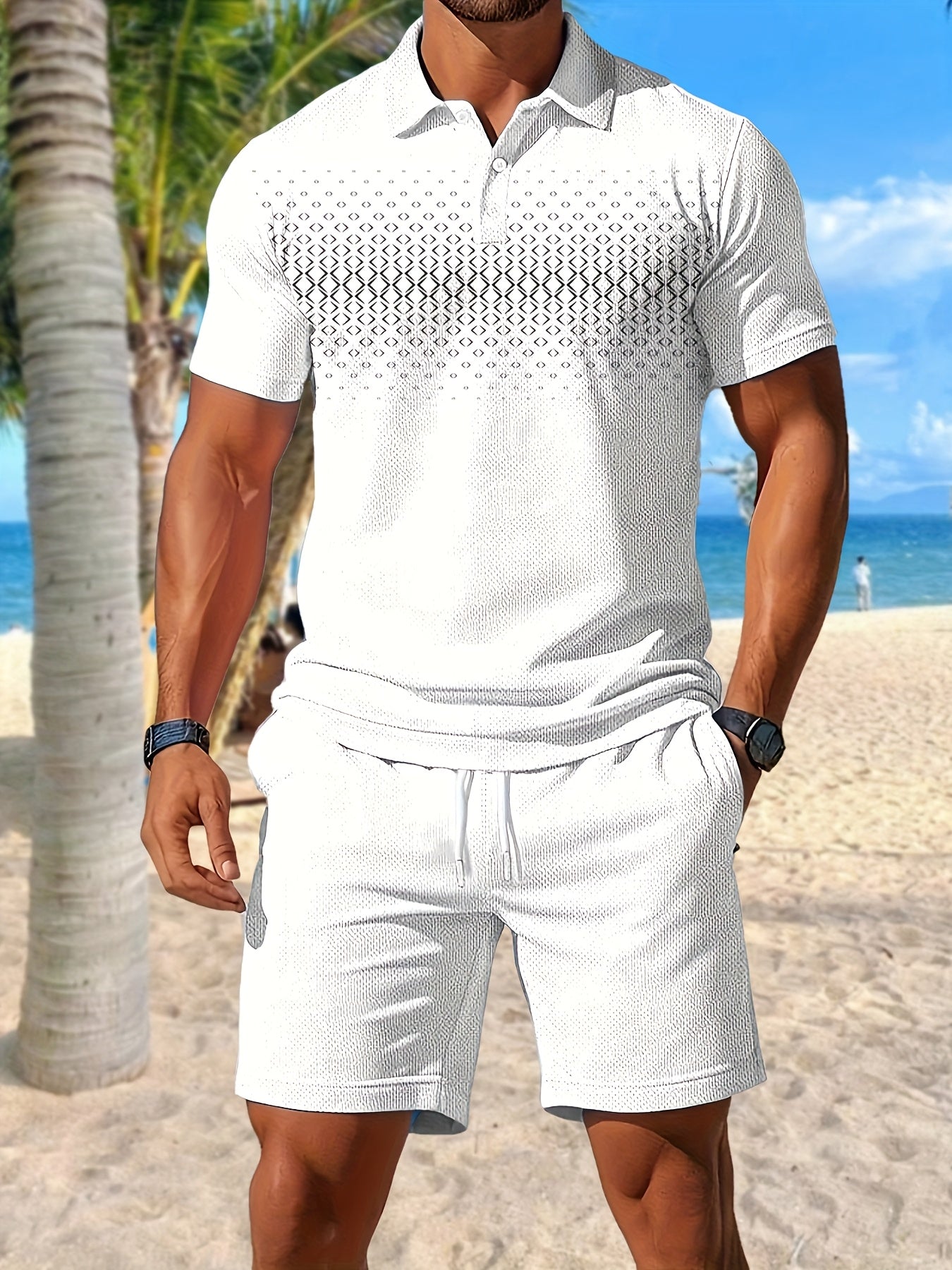 Baylor | Herenset 2-delig zomersportief - poloshirt & koordshort met zakken