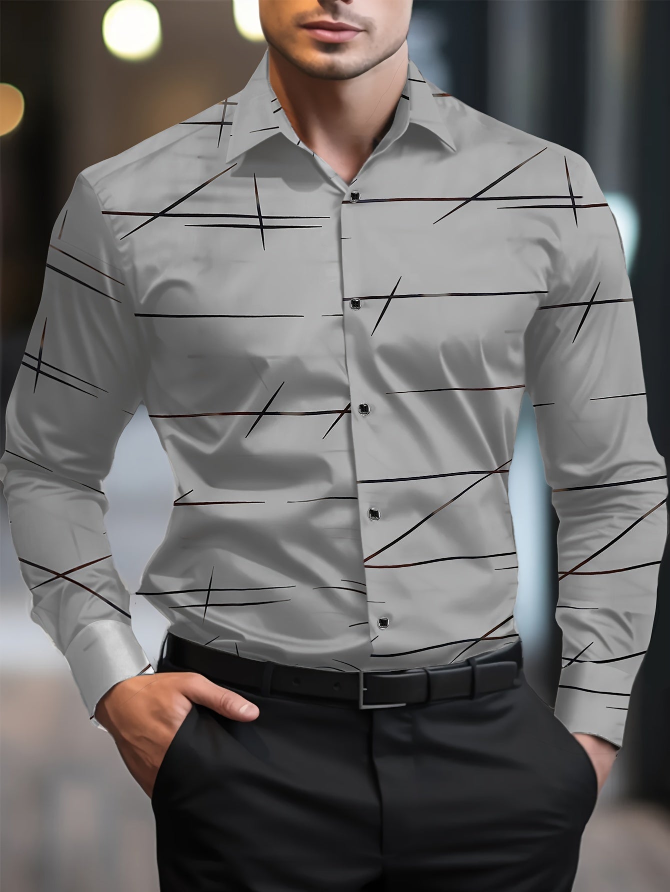 Caius | Casual Slim Fit Herenoverhemd met lange mouwen - Stijlvol Modern Ontwerp