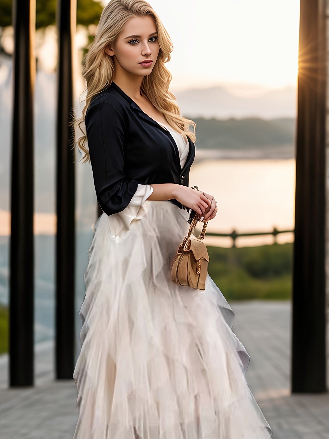 Helis | Mesh Gelaagde Tutu Rok voor Vrouwen - Elastische Taille, Gelaagde Maxi Rok