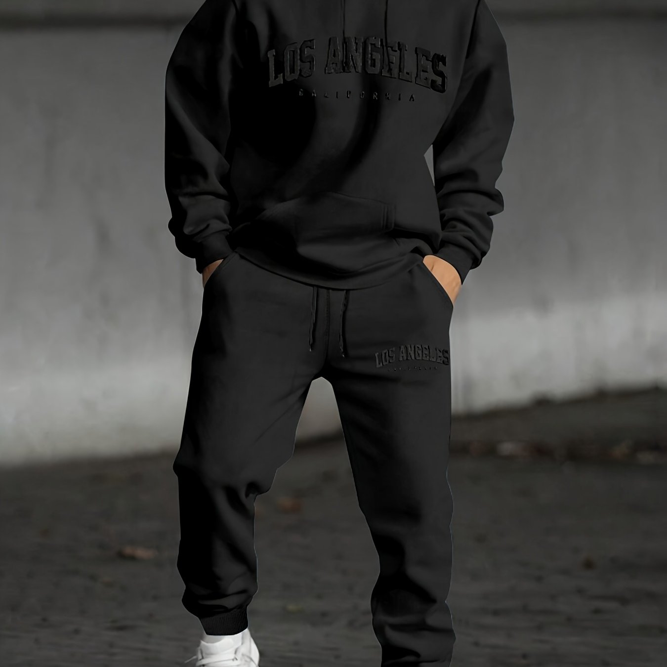 Kajetan | Heren hoodie met print & joggingbroek set – Sportief sweatshirt, casual, losse pasvorm