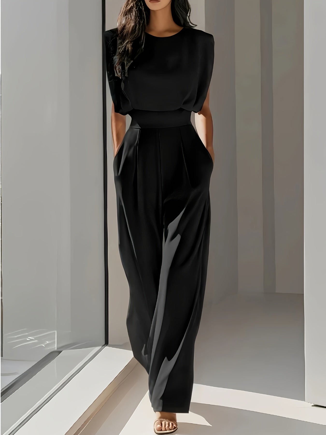 Yoselin | Mouwloze Jumpsuit met wijde pijpen voor dames - Elegant eendelig broekpak