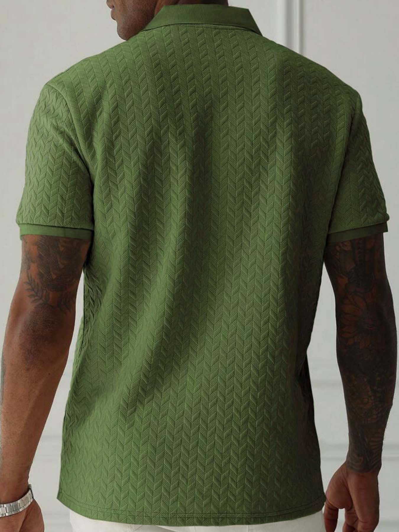 Aldous | Casual Herenpoloshirt met korte mouwen - Gestructureerde, elastische stof