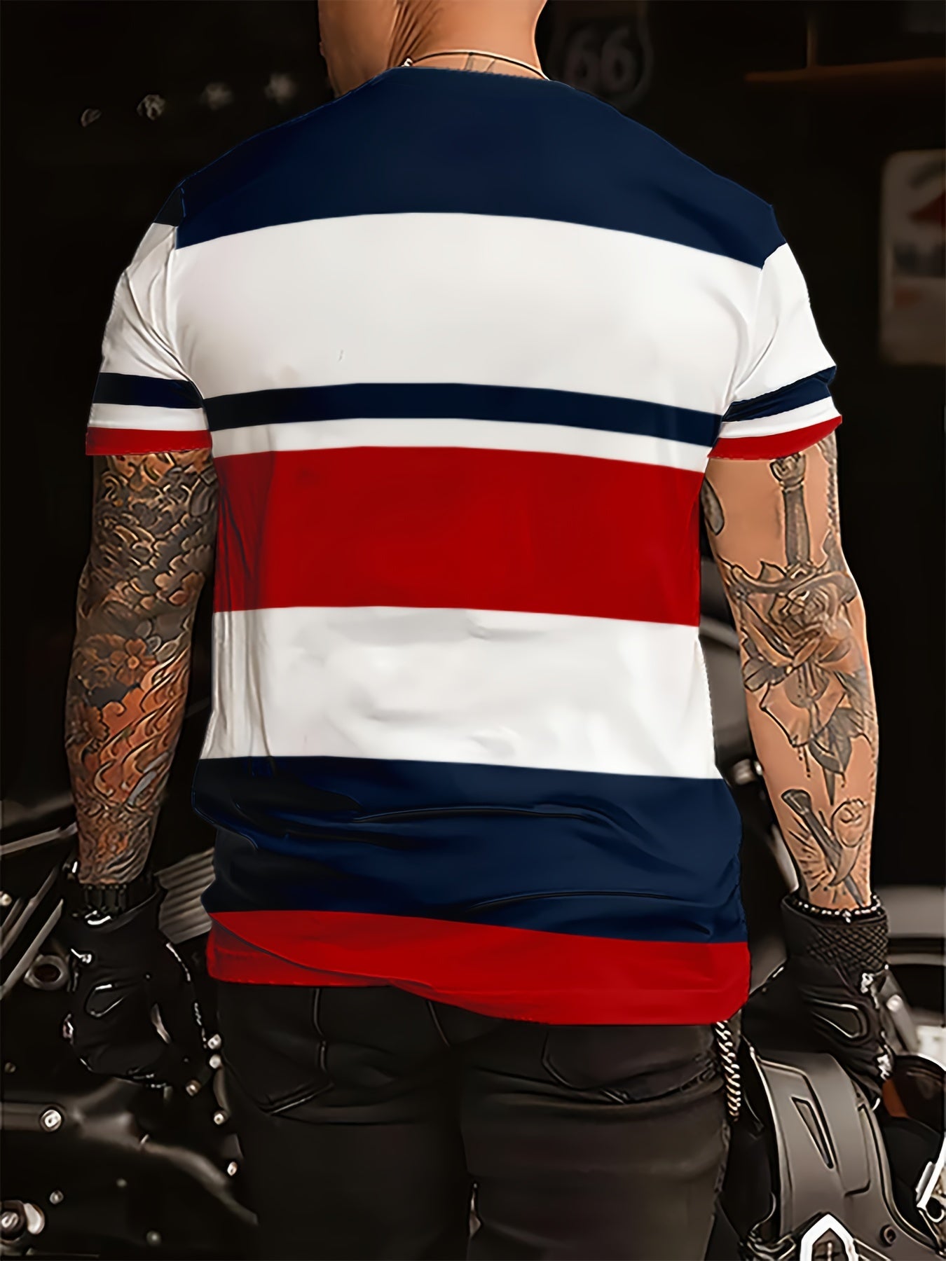 Jeriel | Heren Kleur Geblokt Gestreept Korte Mouw Crew Hals T-shirt - Casual T-shirt