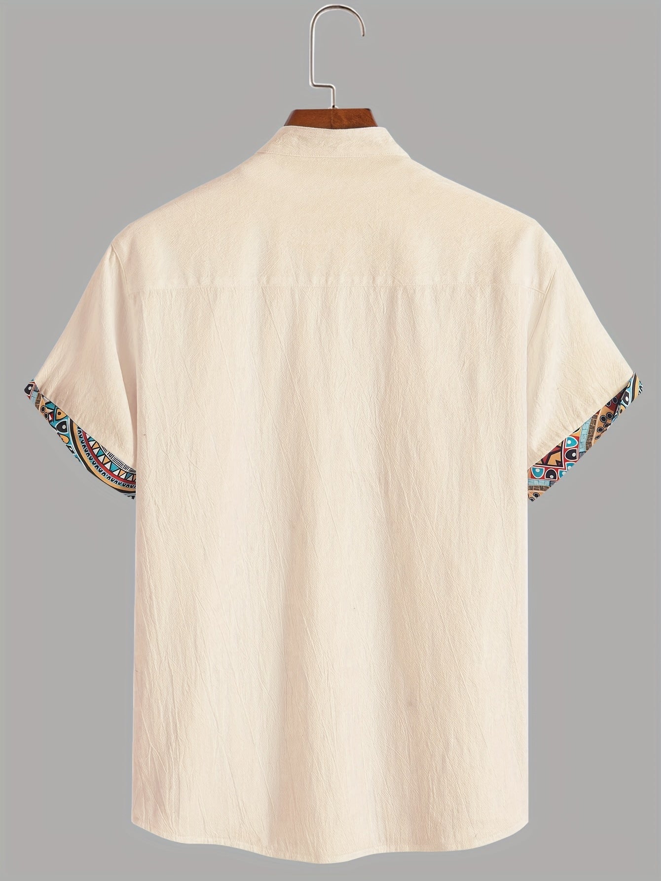 Denison | Overhemd met korte mouwen en geometrische print voor heren - casual overhemd voor vakantie en dagelijkse kleding