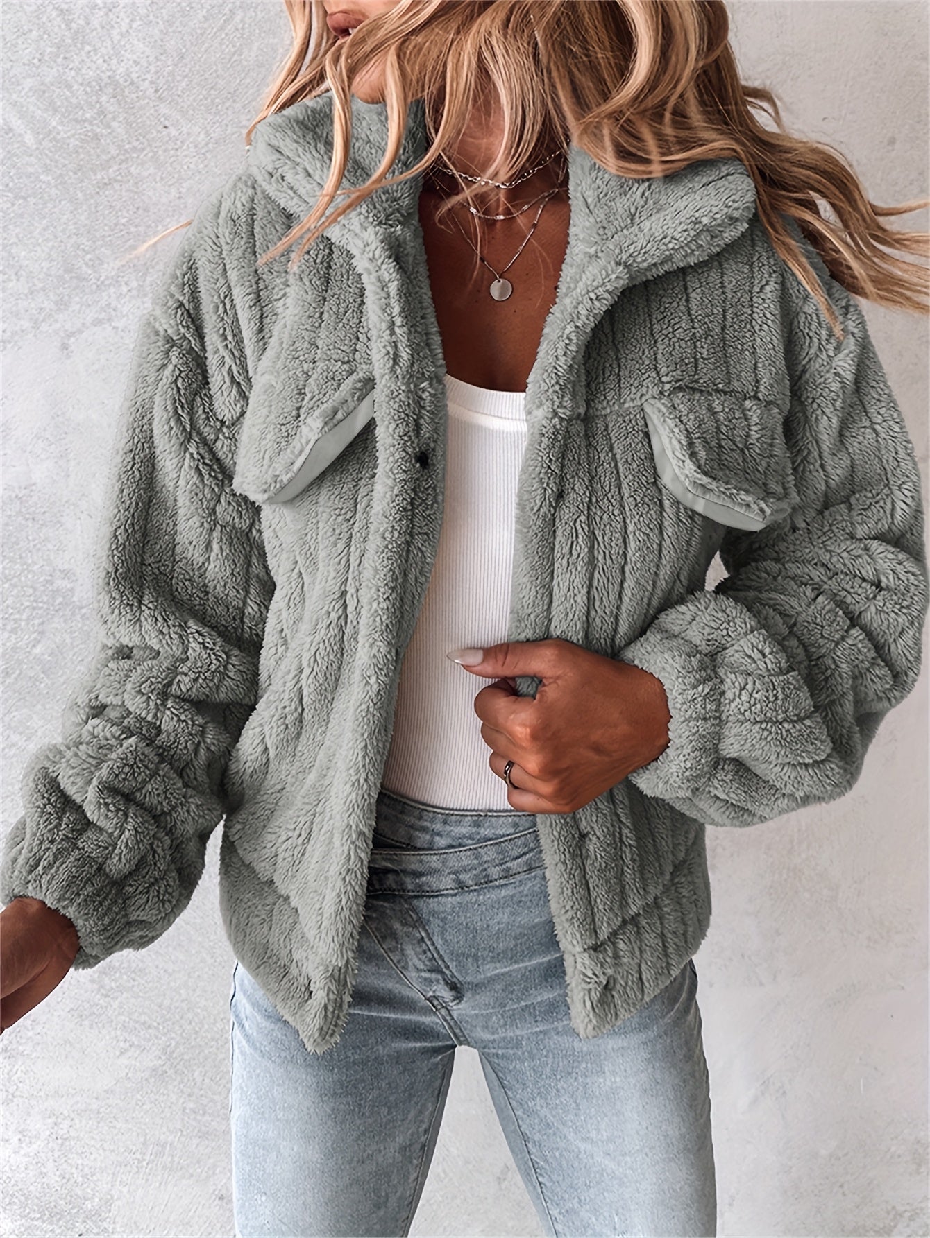 Eirunn | Plush casual jas voor dames – zachte winterjas, comfortabele herfst-/winterjas