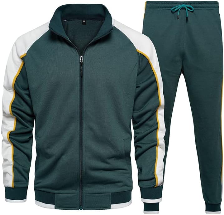 Jurek | 2-delige kleurrijke trainingspak voor heren – Sportieve strepen, casual sportkleding