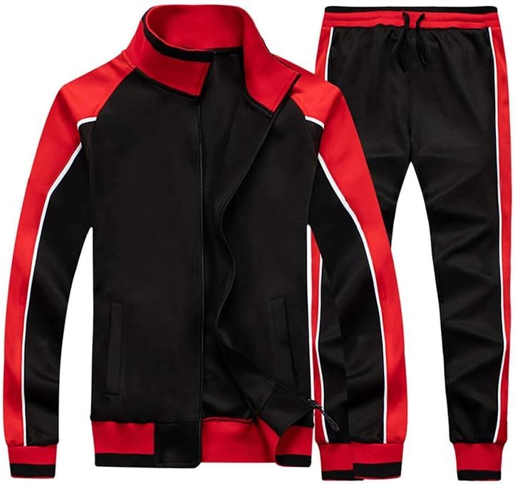 Jurek | 2-delige kleurrijke trainingspak voor heren – Sportieve strepen, casual sportkleding