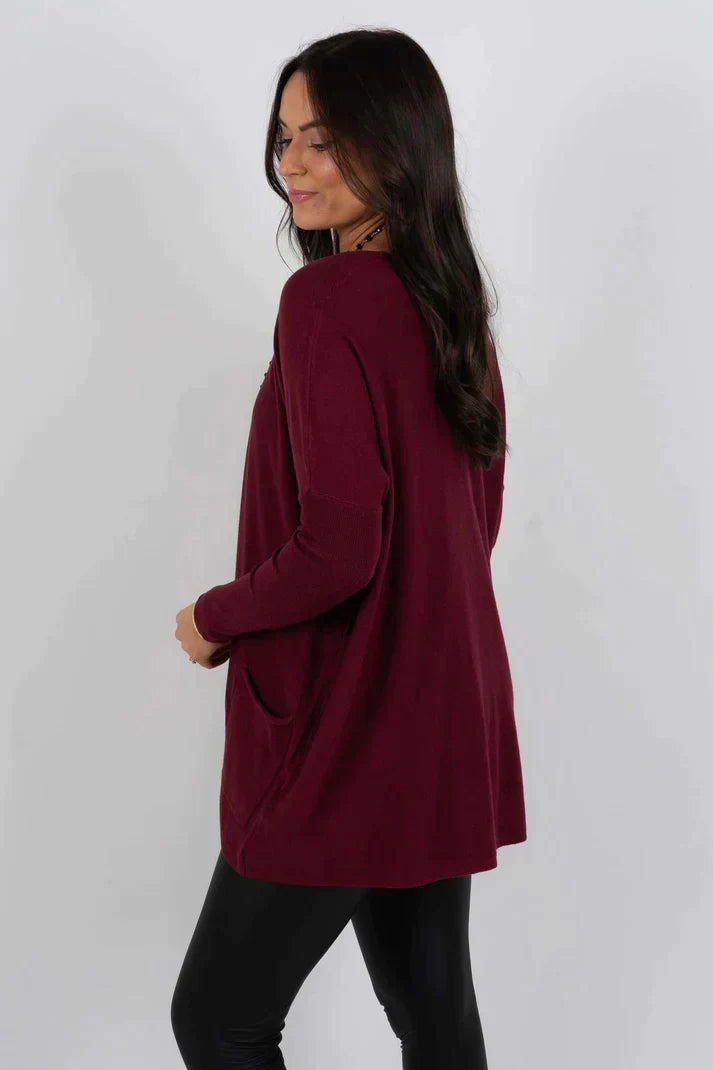 Valda | Soft Touch lange trui voor dames – Oversized, comfortabele gebreide, casual wintertrui