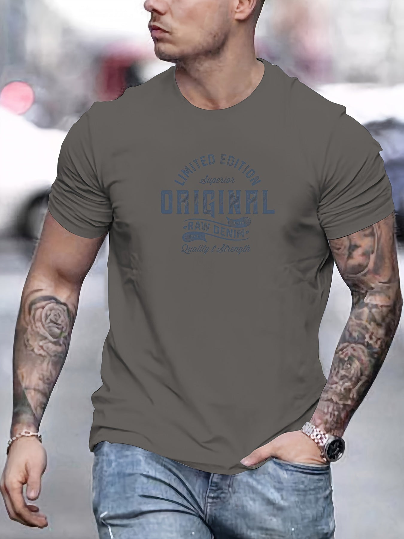 Xaver | Basis T-shirt van katoen voor heren - Casual T-shirt met grafische print, zomer T-shirt