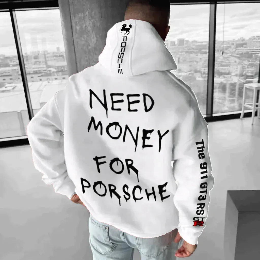 Zevran | Herenoversized racing hoodie - Streetwear-stijl, grafische print, Relaxed Fit Sweatshirt
