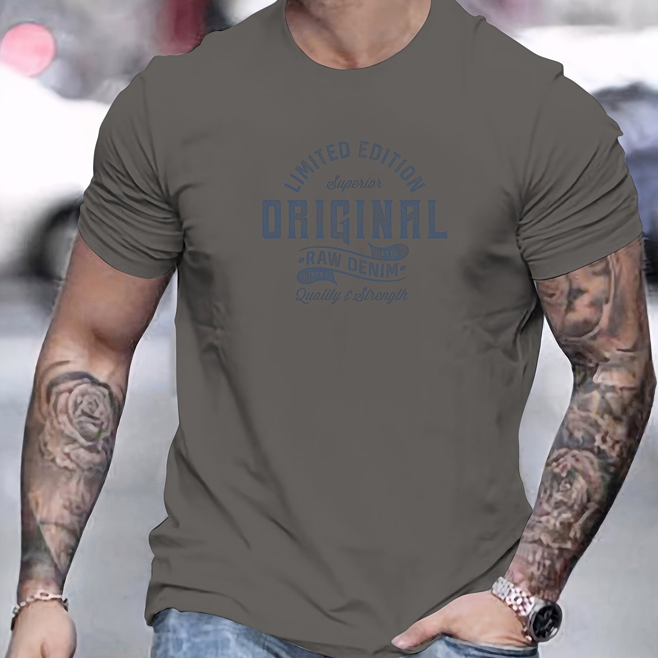 Xaver | Basis T-shirt van katoen voor heren - Casual T-shirt met grafische print, zomer T-shirt