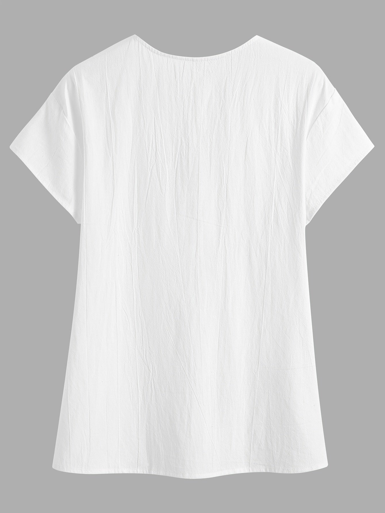 Thaelle | Damesblouse met V-hals en losse pasvorm – Casual top met korte mouwen en knoopsluiting aan de voorkant
