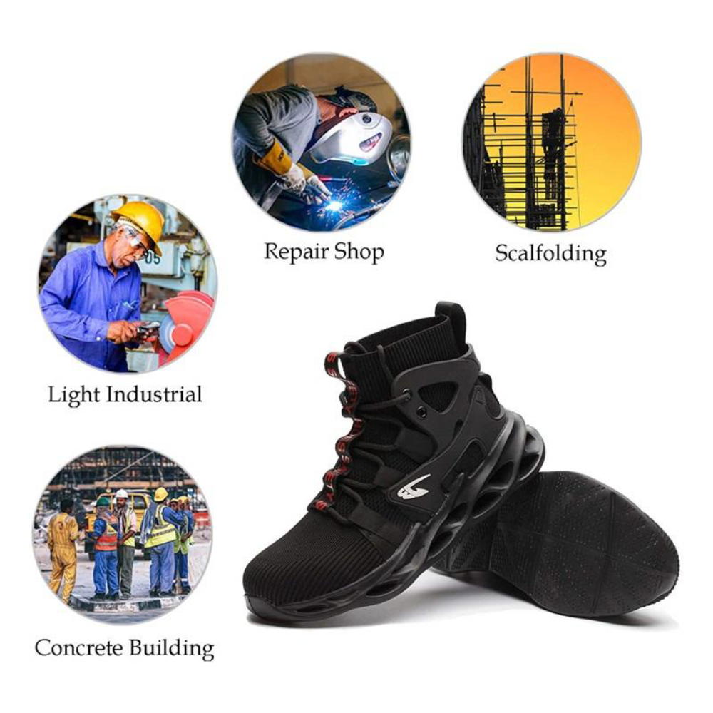 IronWalk | Lichtgewicht ademende werkschoenen voor mannen, veiligheidsschoenen met stalen neus, slipvast industrieel schoeisel