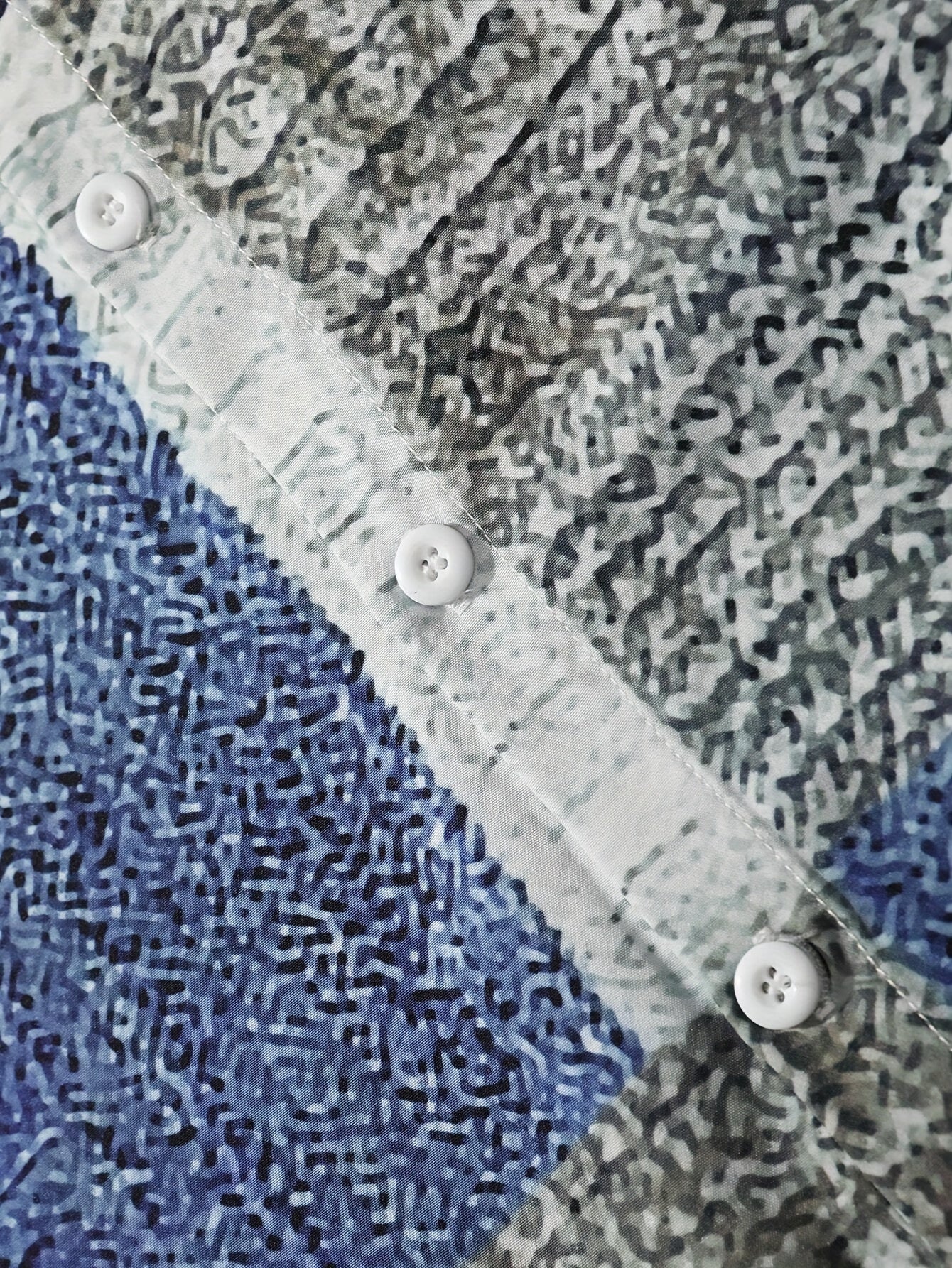 Royce | Casual herenoverhemd met korte mouwen en patchworkprint in contrasterende kleuren