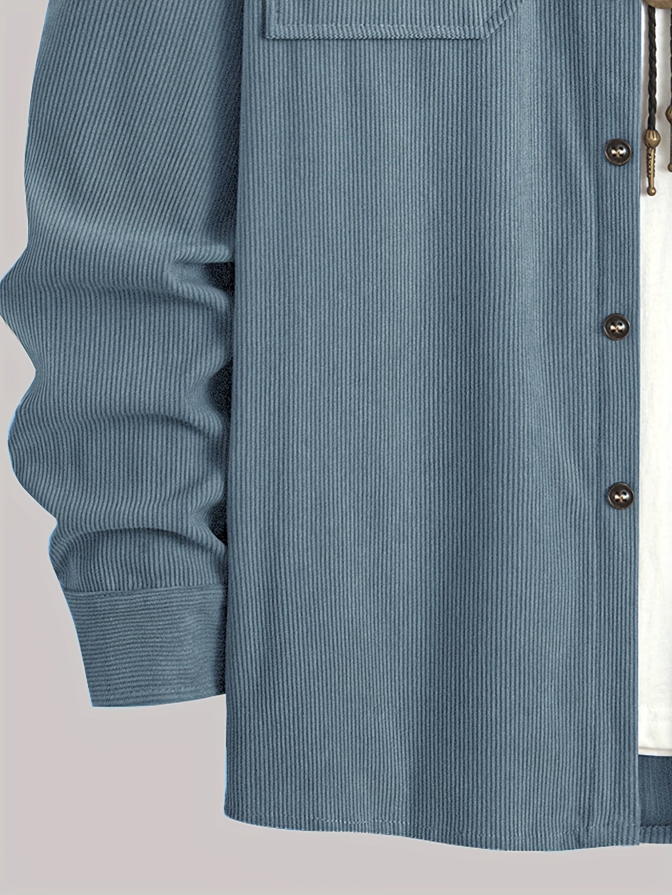 Niklaus | Corduroy overhemdjas voor heren – Casual overhemd met knopen, dubbele borstzakken