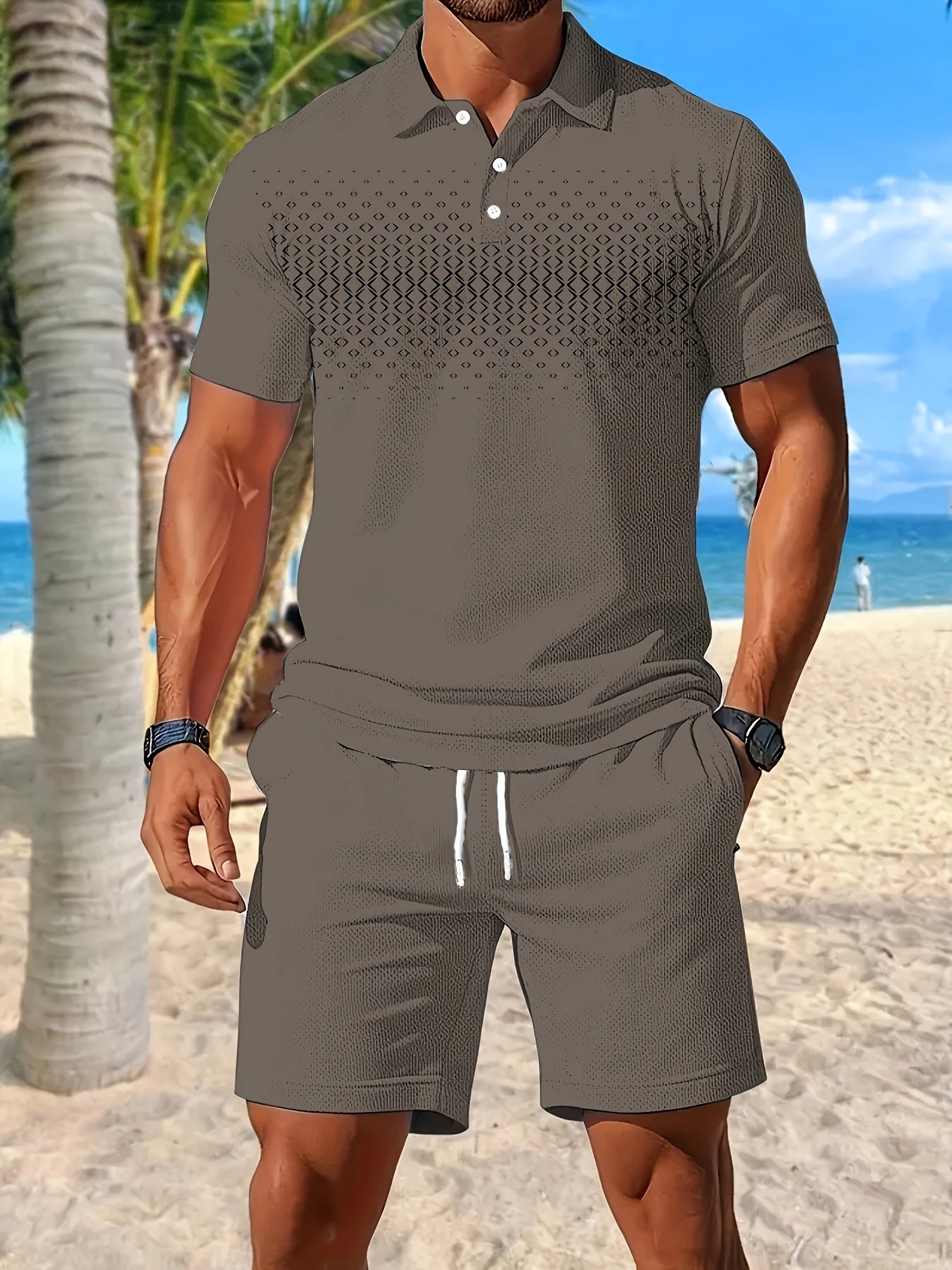 Baylor | Herenset 2-delig zomersportief - poloshirt & koordshort met zakken