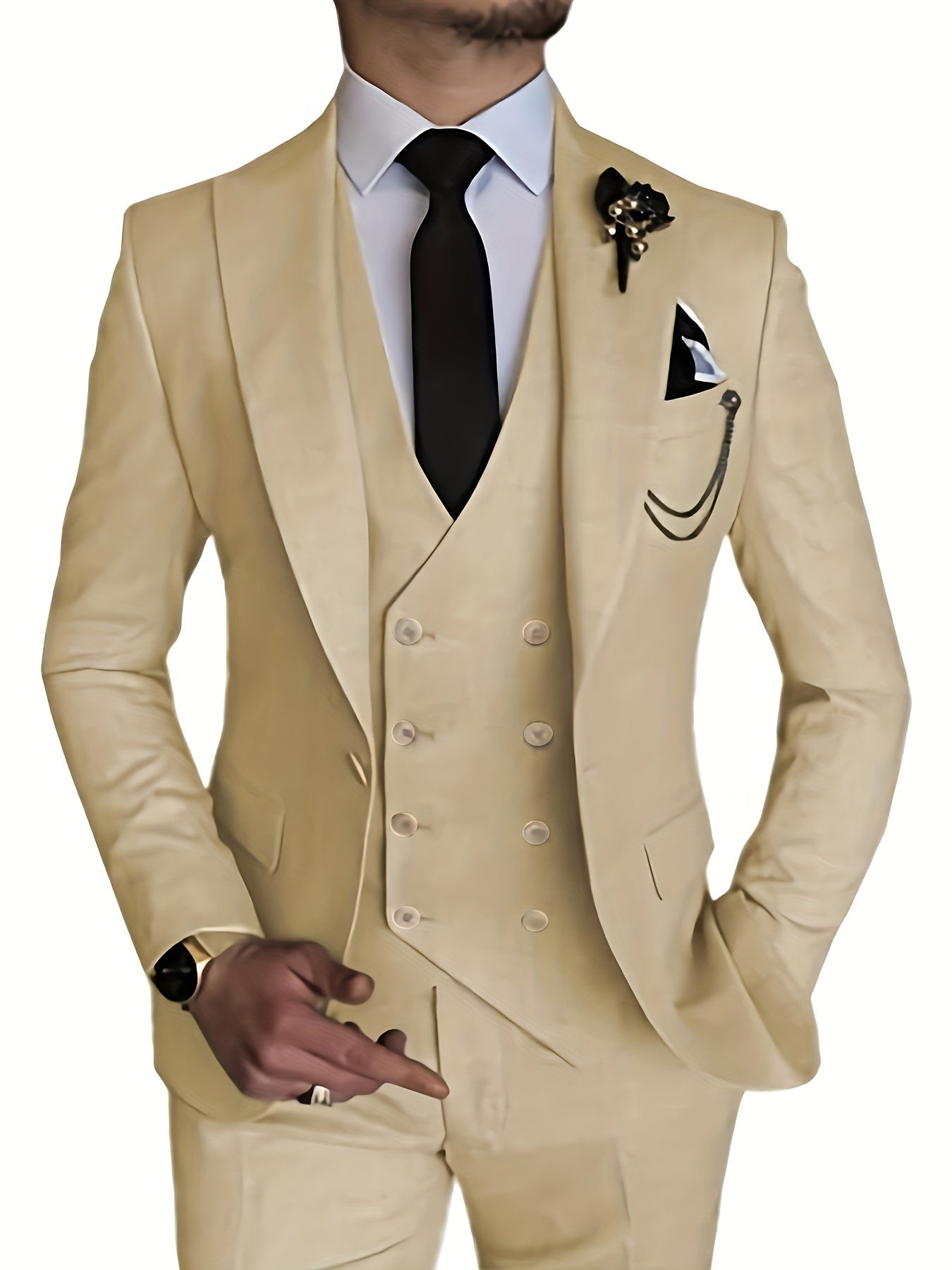 Tormund | Driedelig formeel herenpak – blazer, vest en broek, slim fit, zakelijke en bruiloftskleding