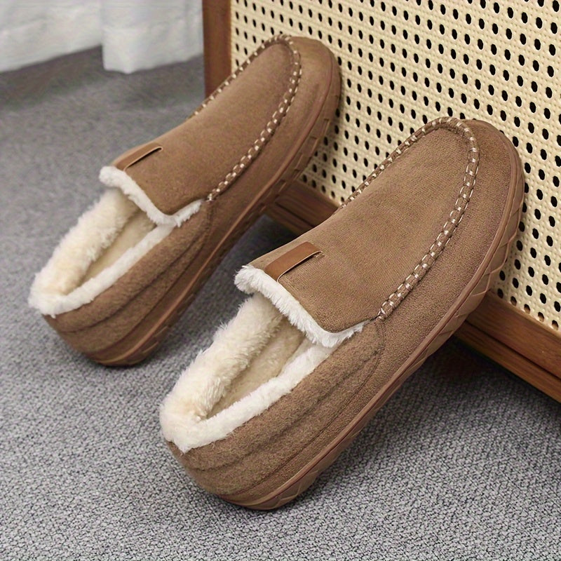 Furrion | Herenloafers met bontvoering – Instap slippers met traagschuim, casual herfst-/winterschoenen