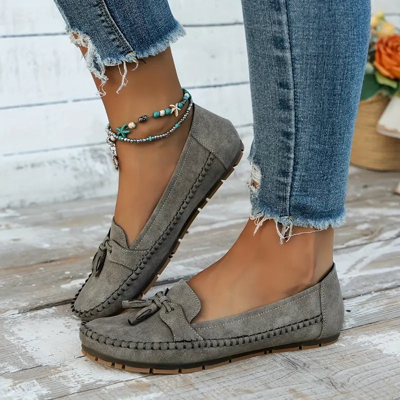 Voxa | Vrouwen Vintage Loafers - Stijlvolle Comfort Slip-On Schoenen