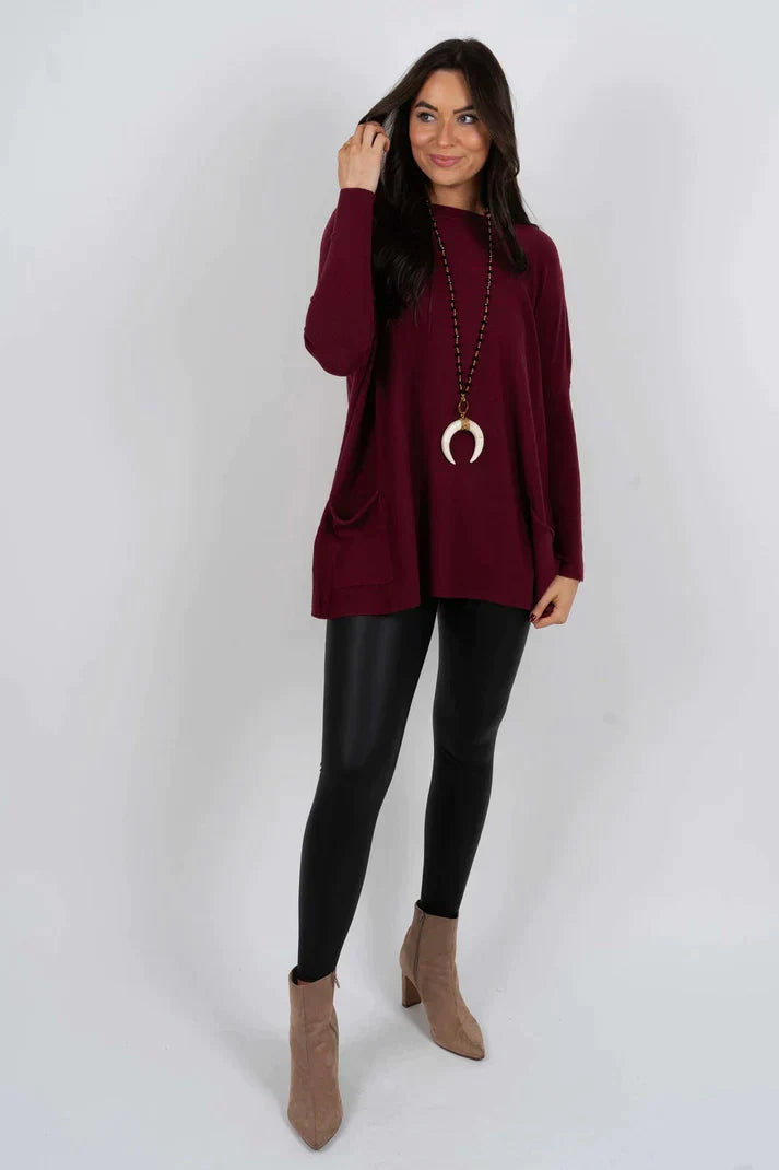Valda | Soft Touch lange trui voor dames – Oversized, comfortabele gebreide, casual wintertrui