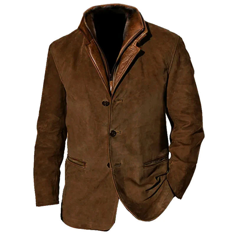 Zalthor | Suède herenjas - knoopsluiting, casual bovenkleding, Western look