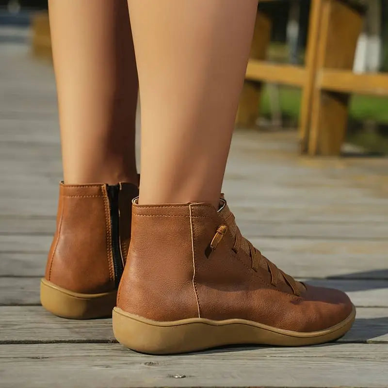 Velessa | Orthopedische lederen enkellaarzen voor dames - Premium comfort, voetplaatondersteuning