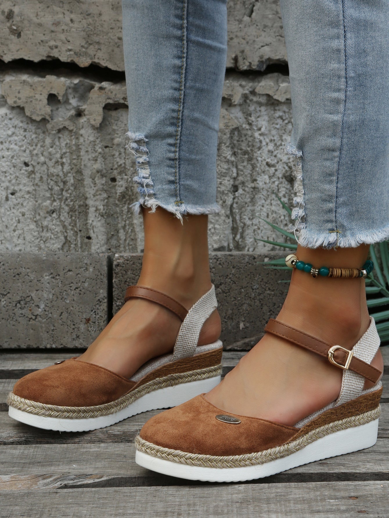 Nomiva | Vrouwen Orthopedische Boho Sandalen met Steunzolen - Comfortabele Sleehak Espadrilles