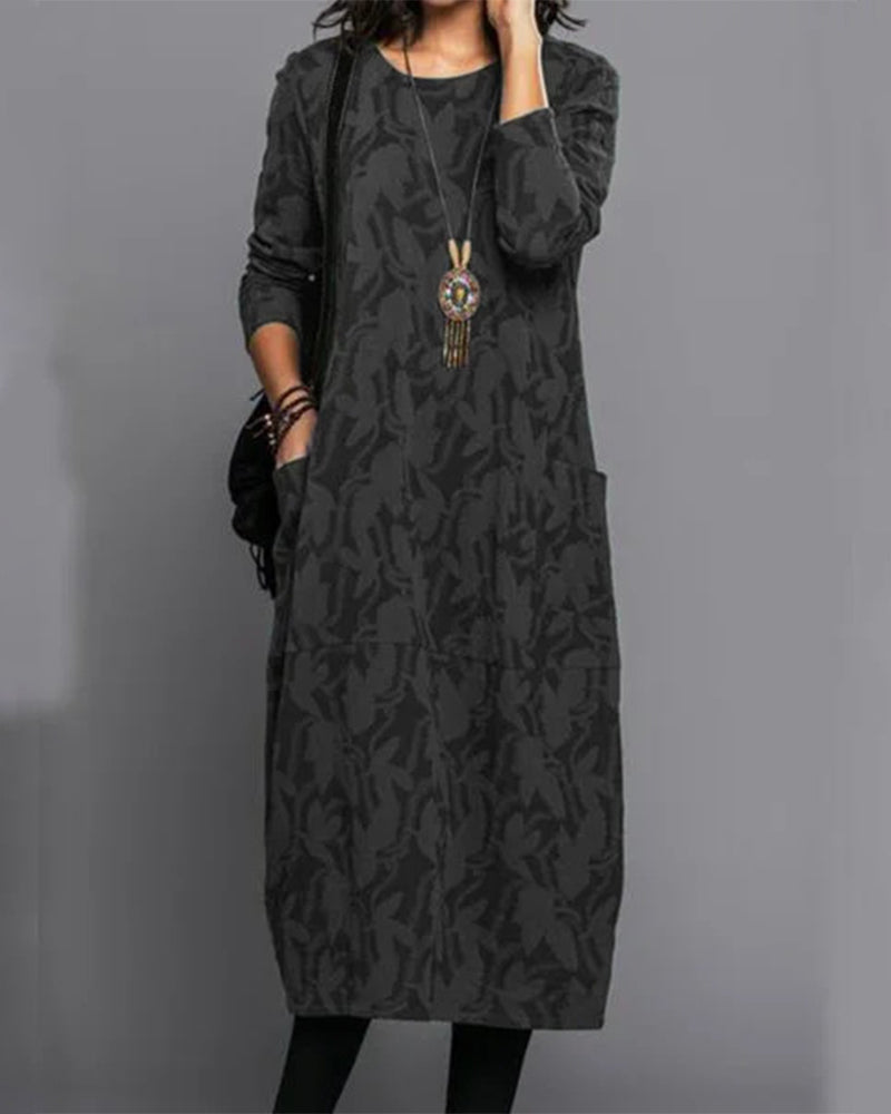 Nariyah | Maxi-jurk met lange mouwen en print voor dames