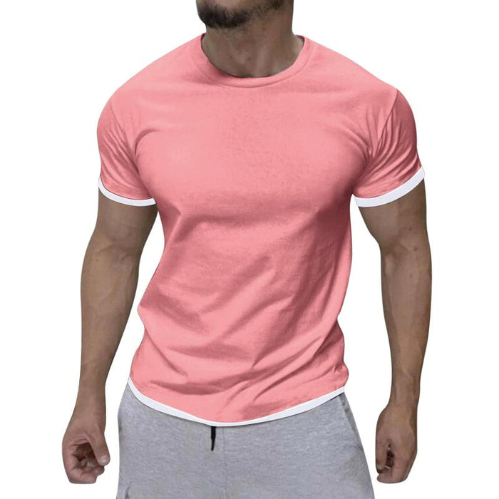 Jago | Klassiek katoenen T-shirt voor heren - Ronde hals, korte mouwen, contrasterende afwerking