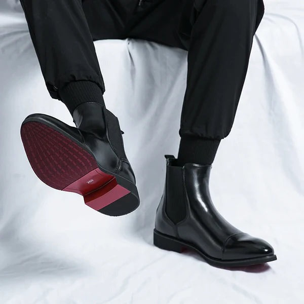 Pierre | Herenleren zwarte Chelsea Boots - Klassieke Slip-On Laarzen, Stijlvol Casual Schoeisel