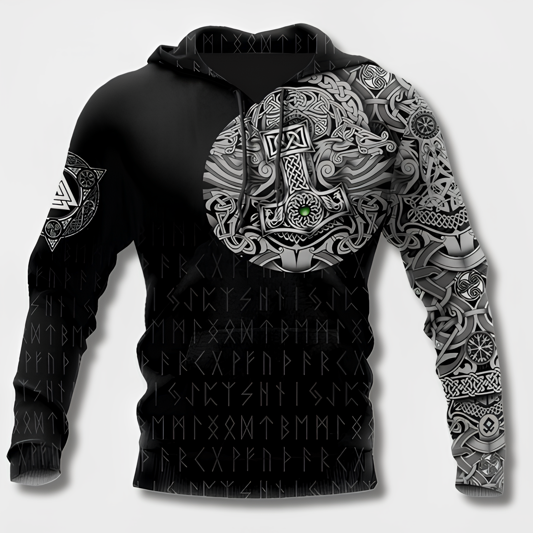 Jovanovic | Warrior Viking Tribal Hoodie voor heren – Sweatshirt met print, casual streetwear