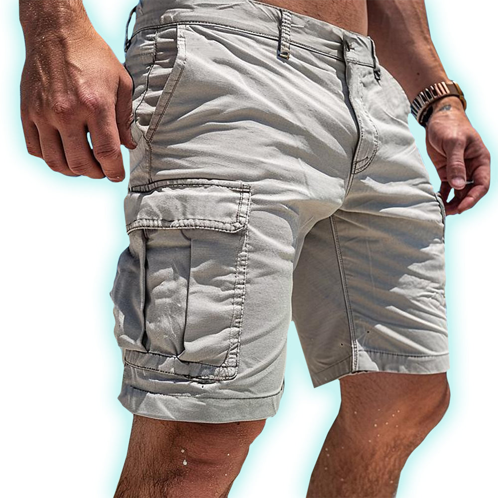 Kenji  | Heren Slim-Fit Cargo Shorts met meerdere zakken - Boven-knie utility short