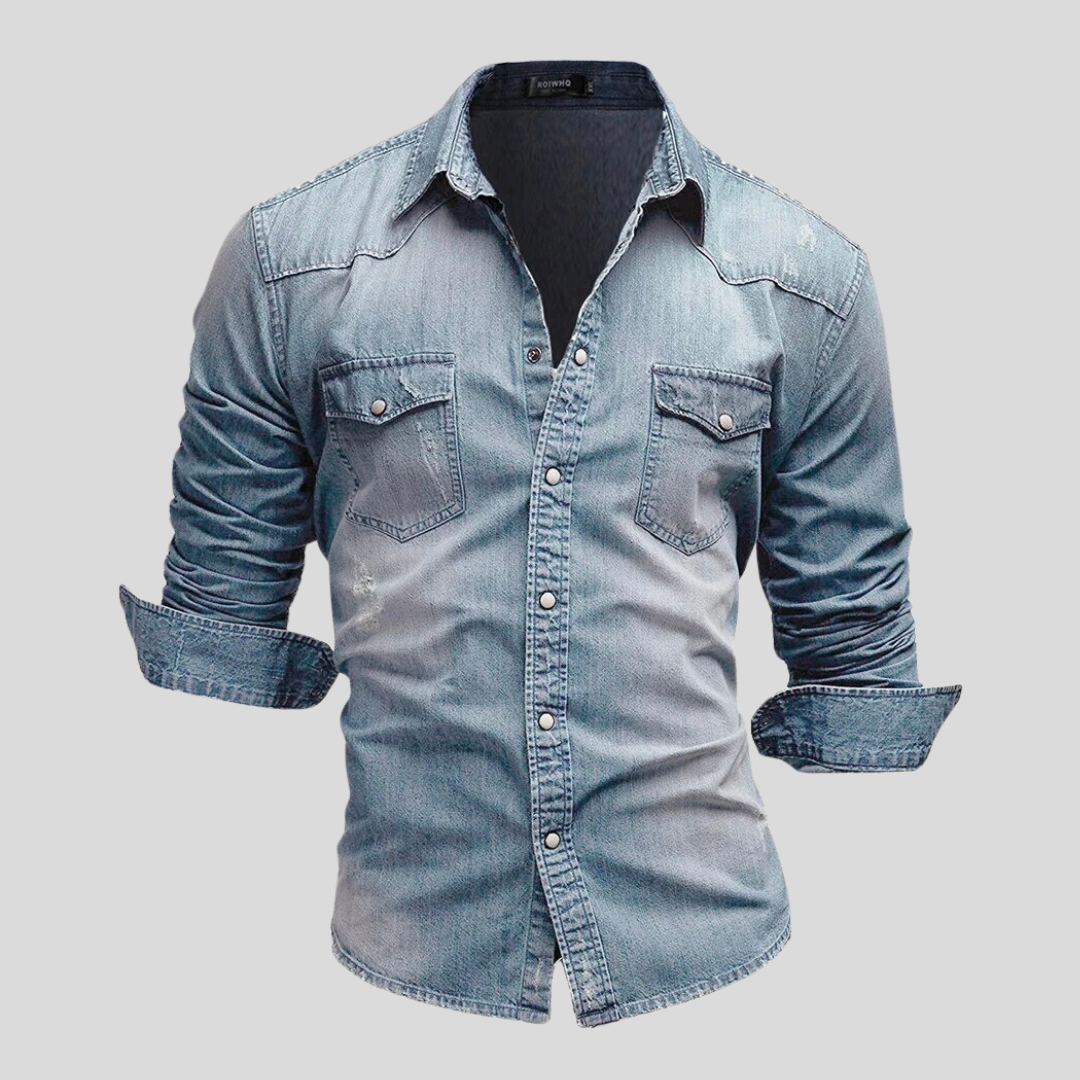 Branimir | Casual denim herenhemd - lichtgewicht slim fit Western-stijl