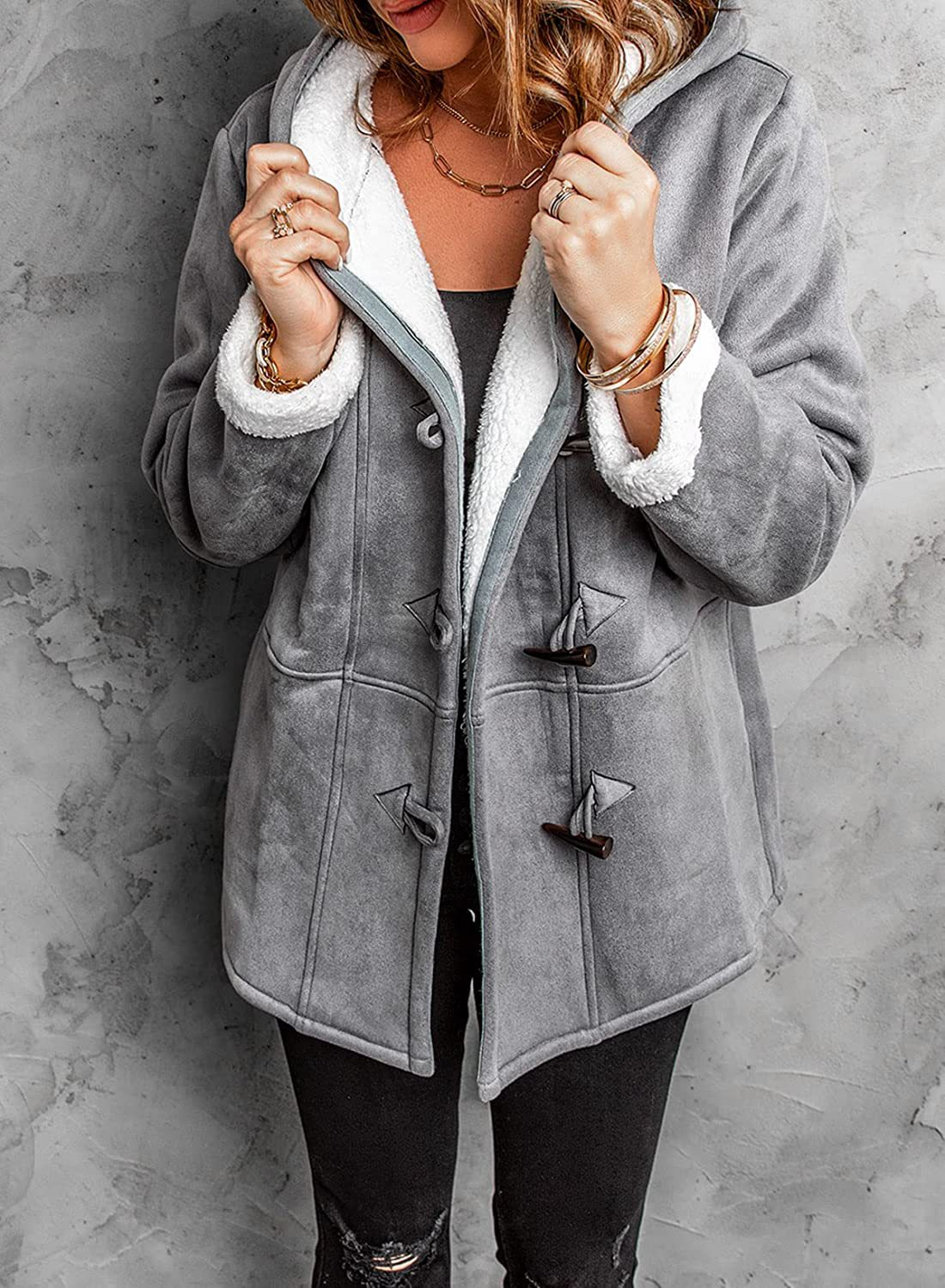 Jonina | Winterjas met capuchon – Warme fleecevoering, lange bovenkleding, casual en stijlvol