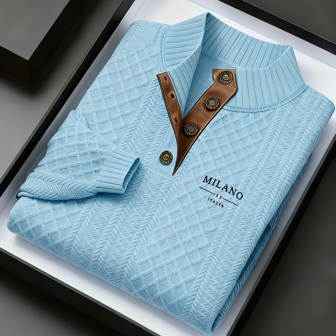 Denric | Standkraag jacquard gebreide trui, gestructureerde pullover voor herfst- en winterkleding, warme outdoor trui