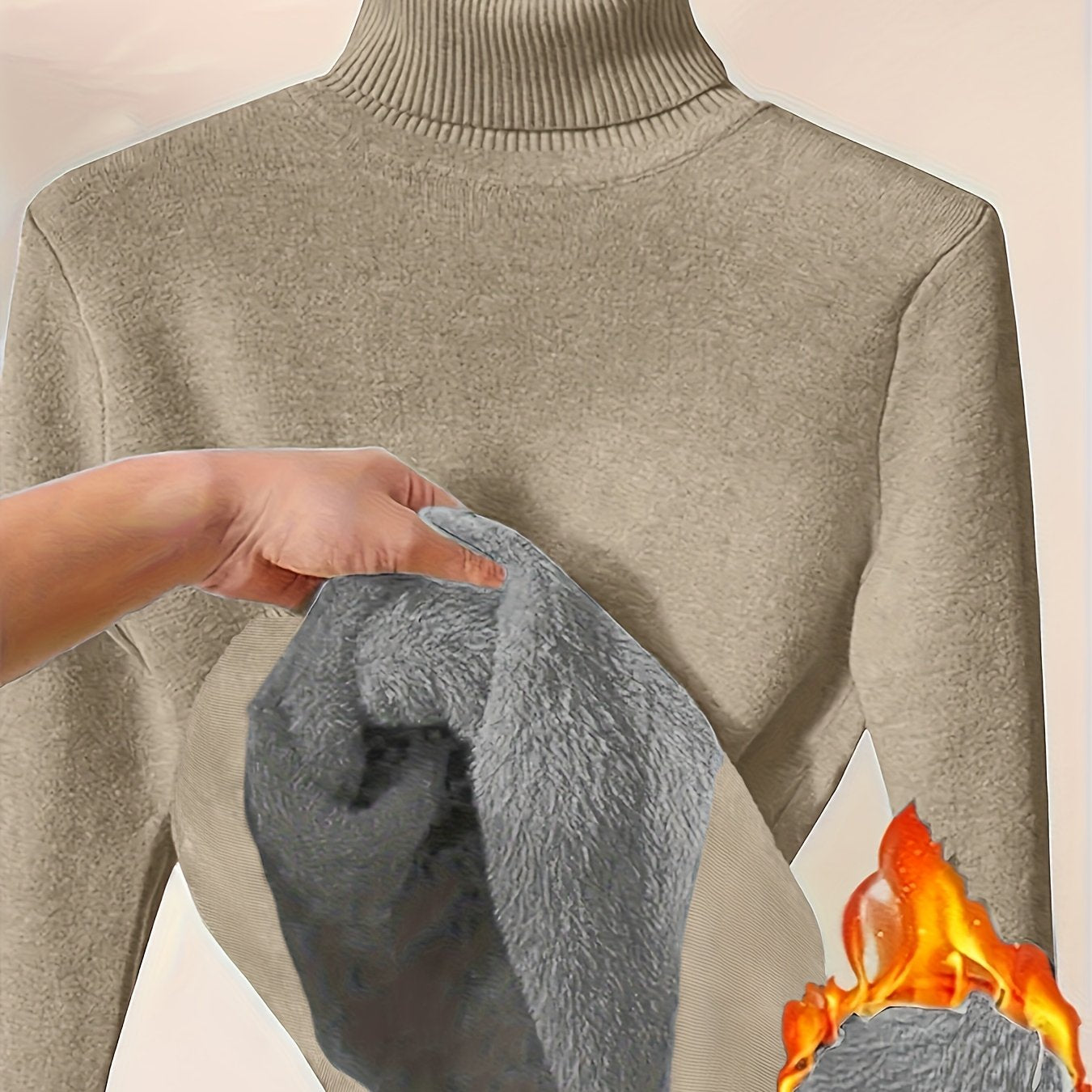 Dilon | Klassieke herentrui met hoge kraag – zachte, stretch fleece gevoerde wintertrui