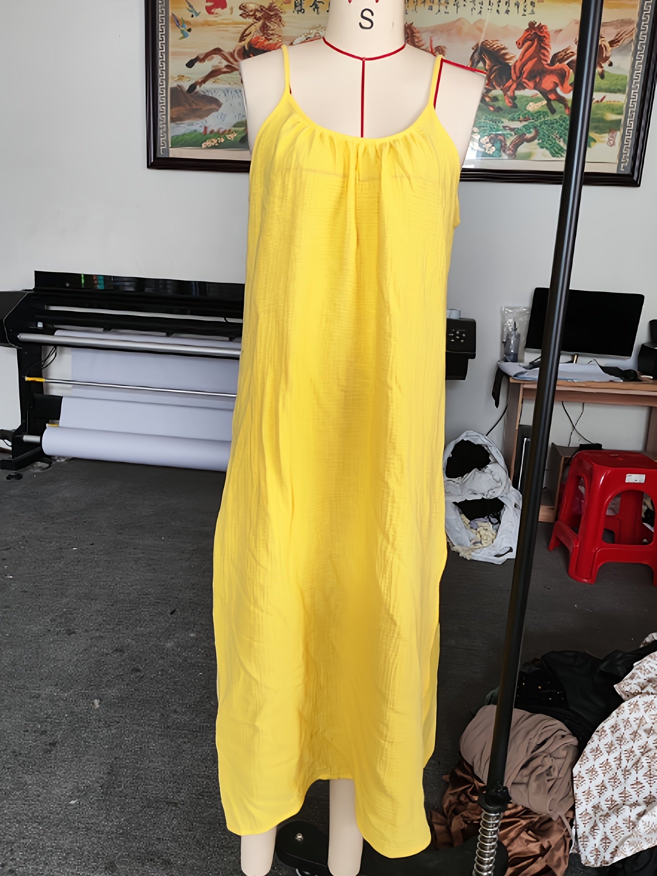 Aelira | Mouwloze Maxi jurk met ruches en split aan de zijkant - Vakantie Casual Zomerjurk