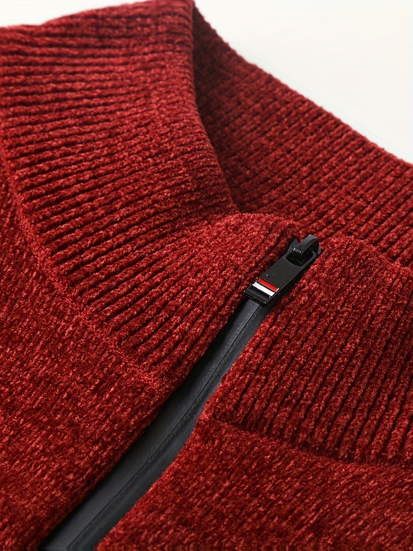 Valter | Heren sweater met fleecevoering en ritssluiting – Warme pullover met kleurblokken en strepen