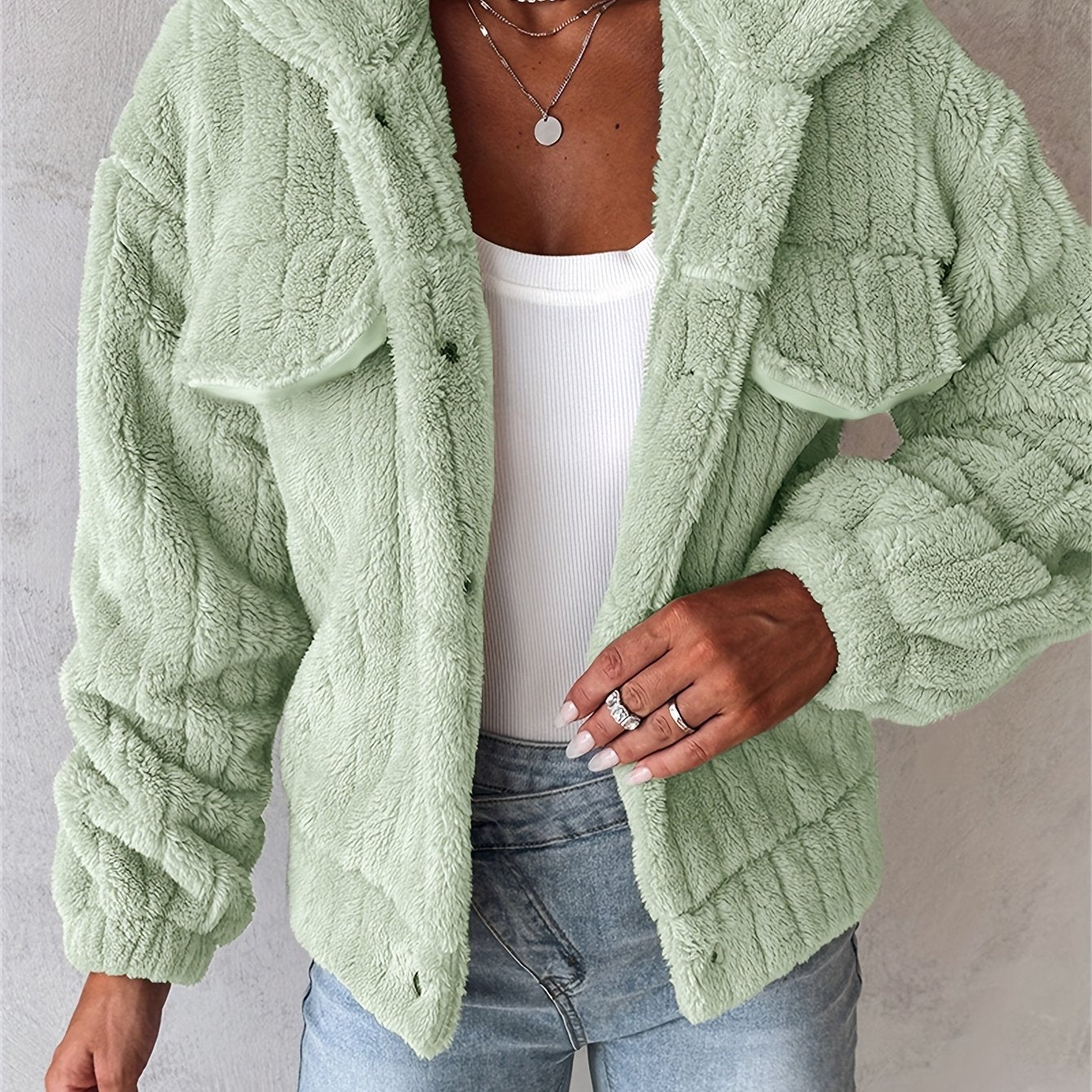 Eirunn | Plush casual jas voor dames – zachte winterjas, comfortabele herfst-/winterjas