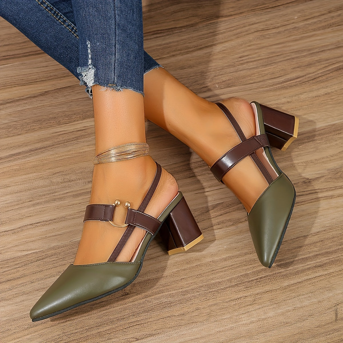 Strykko | stylish Orthopedic sandals, chunky heels, pointed toe