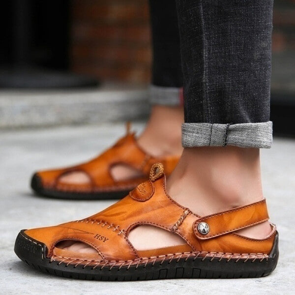 Jorund | Orthopedische herensandalen - Lichtgewicht flexibel PU leer
