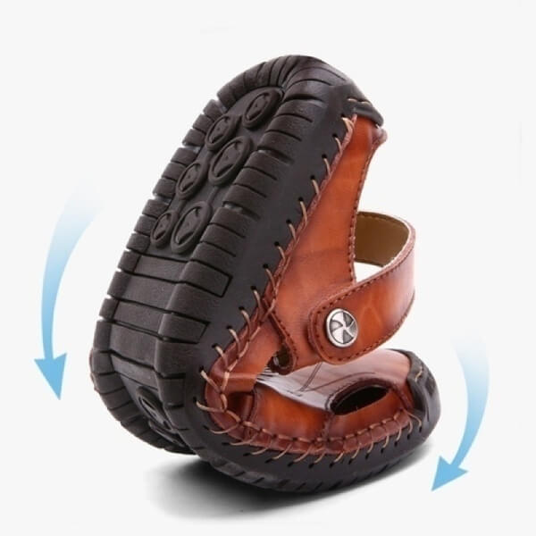 Jorund | Orthopedische herensandalen - Lichtgewicht flexibel PU leer