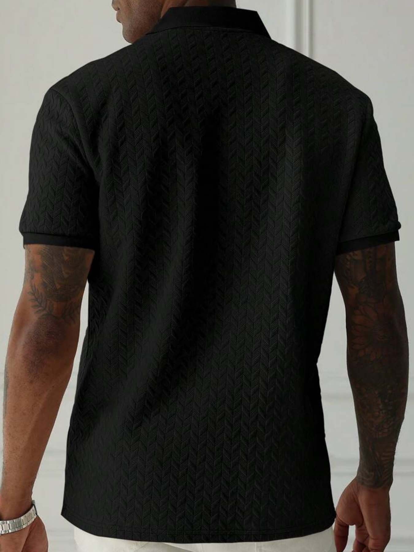 Aldous | Casual Herenpoloshirt met korte mouwen - Gestructureerde, elastische stof