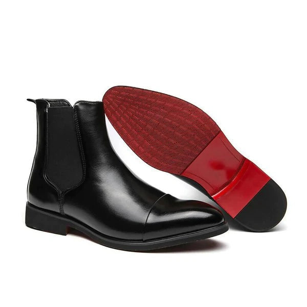 Pierre | Herenleren zwarte Chelsea Boots - Klassieke Slip-On Laarzen, Stijlvol Casual Schoeisel