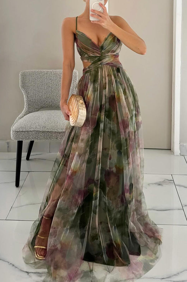 Aseana | Chiffon Maxi jurk voor dames - Vloeiende, elegante zomeravondjurk
