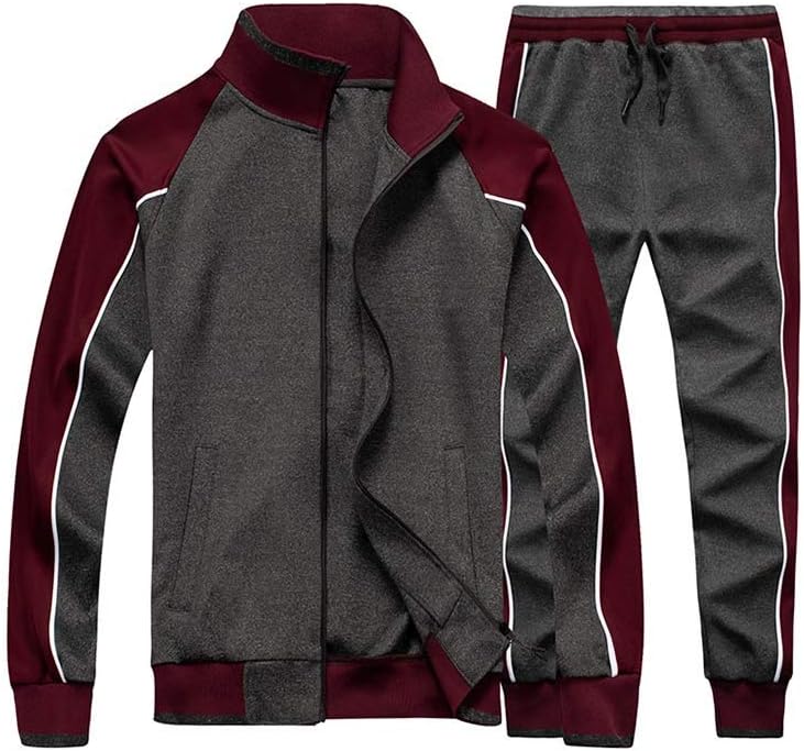 Jurek | 2-delige kleurrijke trainingspak voor heren – Sportieve strepen, casual sportkleding