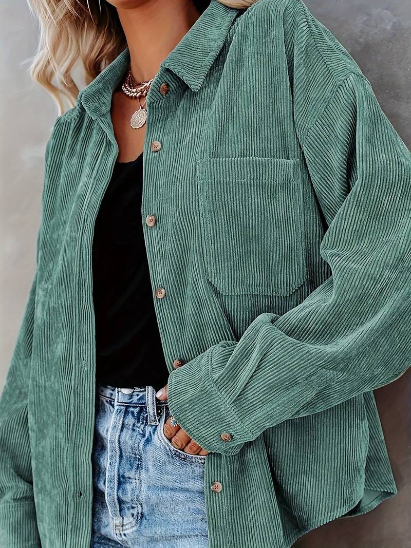 Dorelle | Corduroy shirt voor dames – Lange mouwen, relaxte pasvorm, zachte en veelzijdige casual top