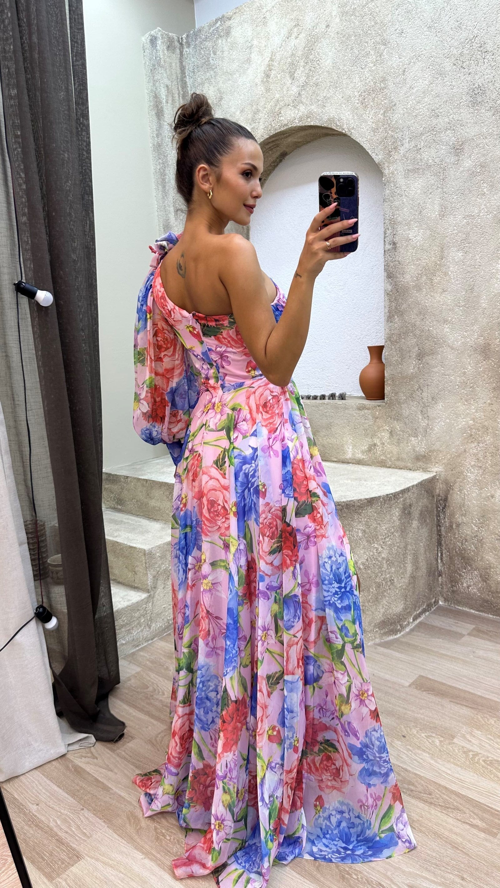 Orsola | Elegante Maxi-jurk met één schouder voor vrouwen - Soepelvallende pasvorm