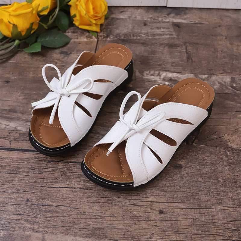 ChicSole | Orthopedische Leren Zomerslippers - Vrouwen met steun voor de voetboog Strik Sandalen