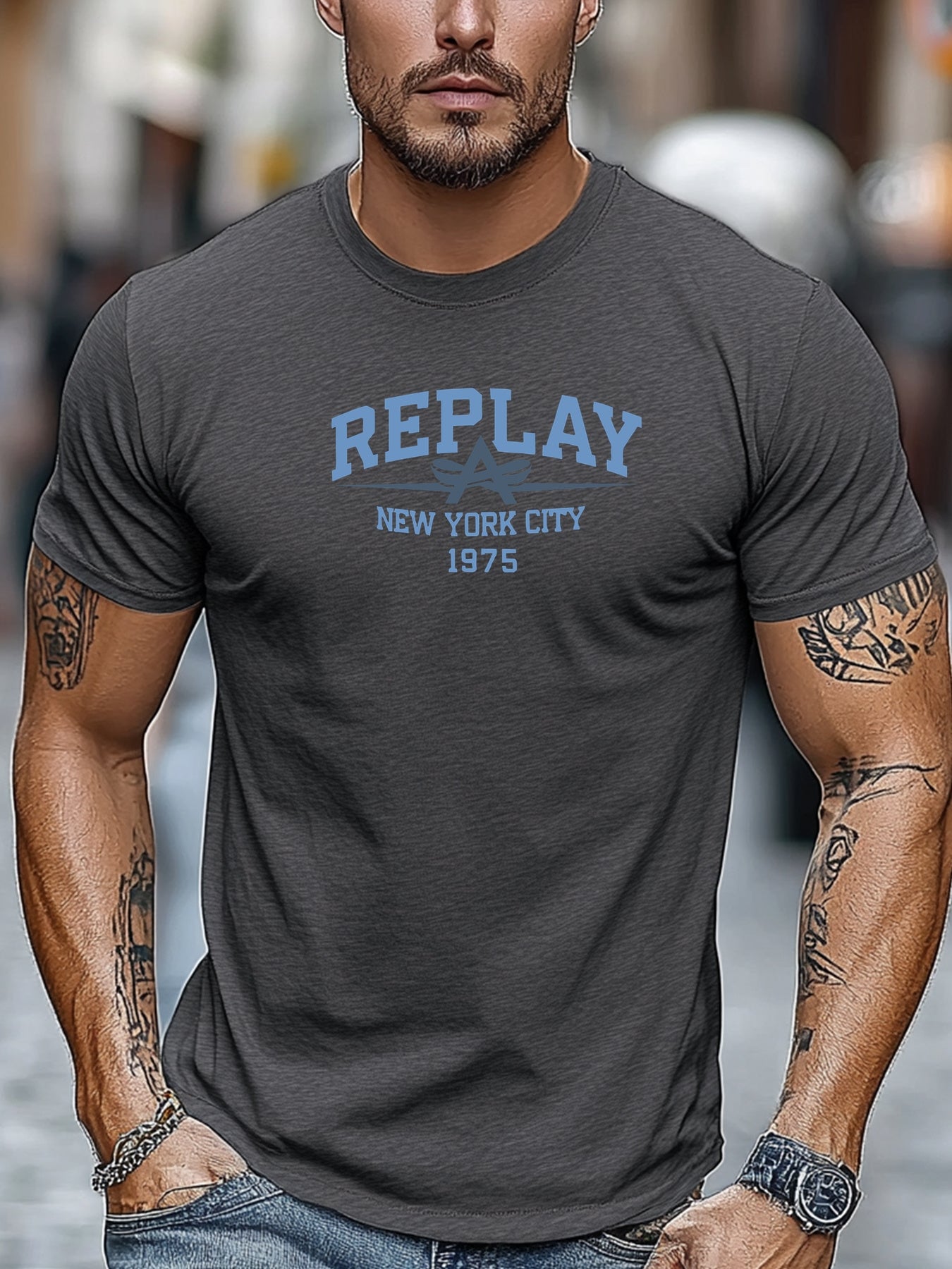 Tybalt | Heren 1975 Retro Grafisch T-shirt - Zwart Casual Korte Mouw T-shirt, Lichtgewicht, Ademende Pasvorm